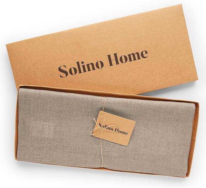 Solino Home 100% Pure Linen Dining Table Runner Natural, Fete 14 x 90 in | - Image 5