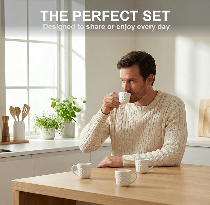 25DOL Small 3.3 Oz Ceramic Espresso Cups Set of 4 - Image 6