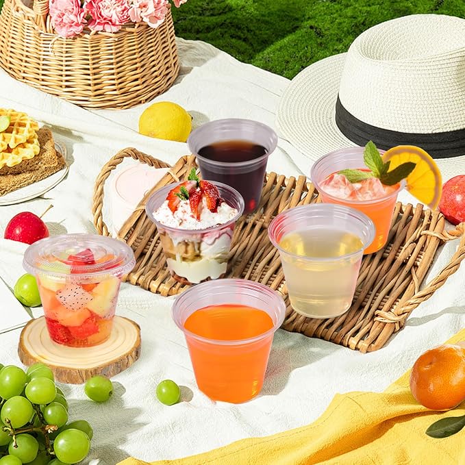 BYSNOW 100 Pack 9 oz Clear Plastic Dessert Cups - Image 5