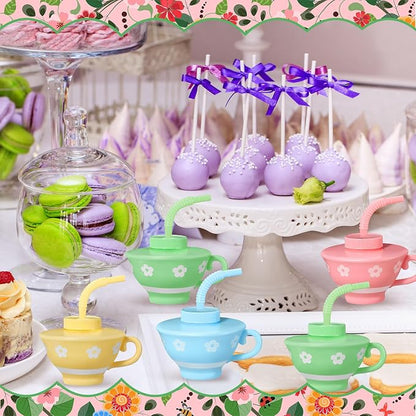 Zhehao 12 Pieces Plastic Kids Party Tea Cups - Image 4