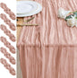 Cheesecloth Table Runner 10FT 6Pcs Dusty Pink Boho Gauze Sheer Runners | Cheese by Xiomot