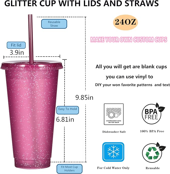 Suertestarry Tumbler with Straw and Lid, Water Bottle Iced Coffee Travel Mug Cup - Image 2