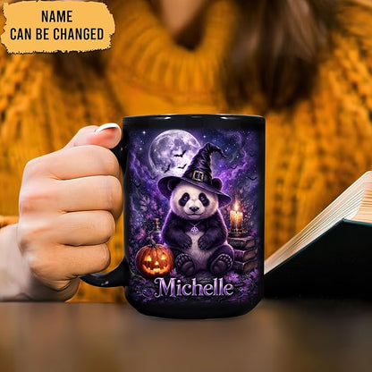 Hyturtle Personalized Halloween Panda Mug, Custom Name Gift - Image 2