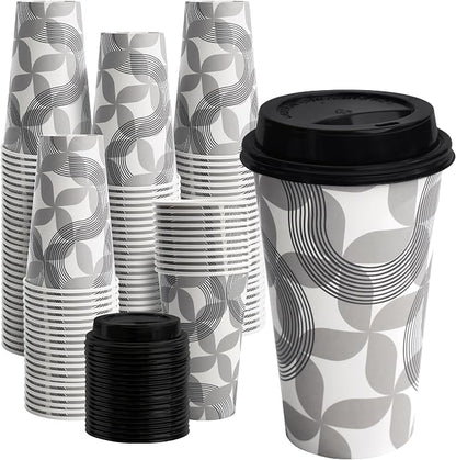 16 oz Disposable Paper Coffee Cups by VPACKDUO