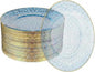 R-kay 100 Pack Blue Plastic Plates - 6 Inch Hammered With Gold Rim, Sturdy, Durable And Extra Heavy duty Blue Dessert Plates Disposable - Ideal For Appetizer And And For Desserts.