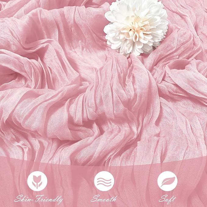30 Pack Light Pink Cheesecloth Table Runner 17 x 108 inch Cheese Cloth Table - Image 5
