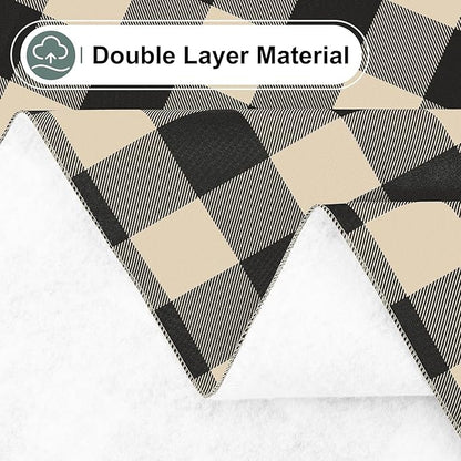 misaya Rectangle Waterproof Vinyl Table Cloth, Buffalo Flannel Backed Tablecloth, Wipeable Plastic Table Cover for Dinner, Kitchen, Outdoor (60" x 120", Black and Beige)