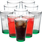 DISCOUNT PROMOS Beer Pint Glasses 16 oz. Set of 10, Bulk Pack - Heavy Duty Glassware for Restaurant, Thick Base and Walls, Stackable - Green