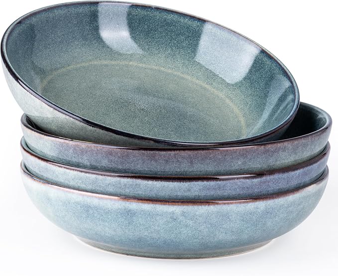 AmorArc 8.5’’ Ceramic Pasta Bowls Set of 4, 36oz Large Stoneware Bowls Set | by AmorArc