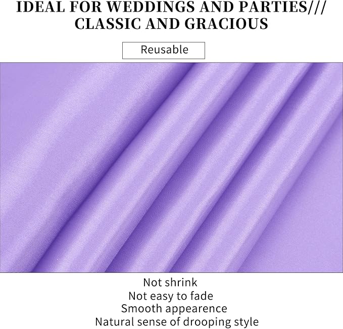 10-Pack Lavender 12 x 108 inches Long Premium Satin Table Runner | Wedding - Image 4