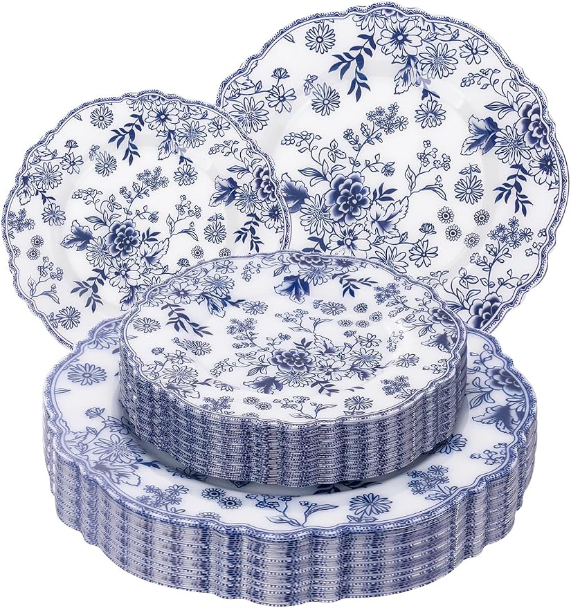20PCS Blue and White Plates by WDF