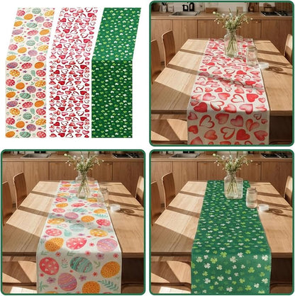 Gilprop 3 Pcs Holiday Table Runners Seasonal Tablecloth, 13x72 Inch | Farmhouse - Image 6
