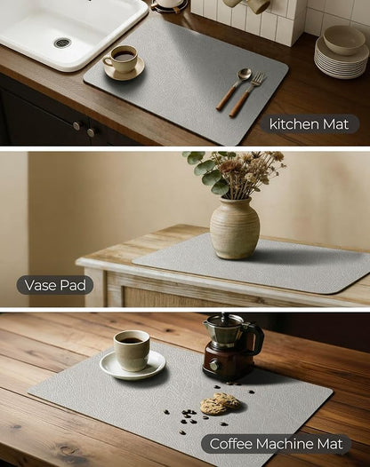 Leetaltree Reversible Faux Leather Placemats and Coasters Set of 16, 12x17 Inch - Image 7