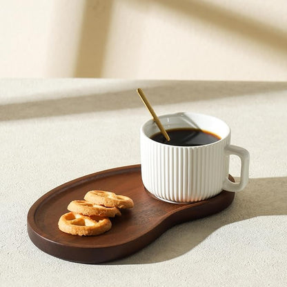 Tea Cup and Saucer Set, 8OZ Cappuccino Cup by AYUCIAPremiumCeramic