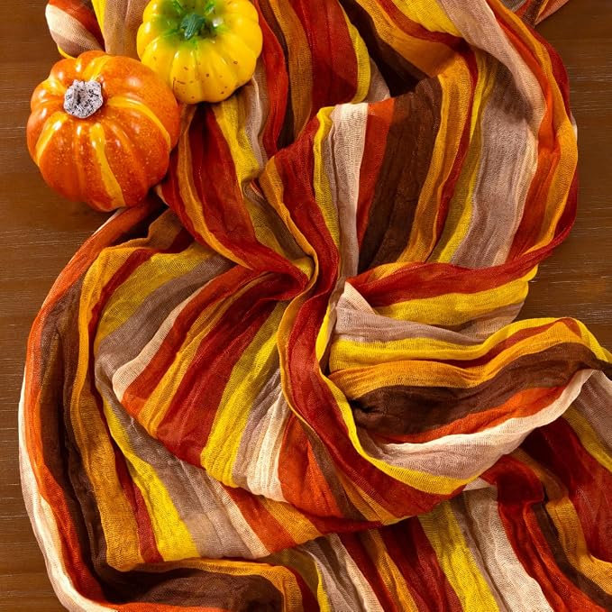 Cheesecloth Table Runner Summer Boho Wedding Shower Party Home Decor | Fall by Socomi