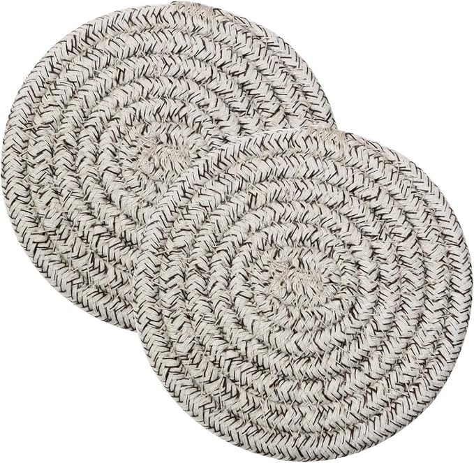 Round Drink Coasters Cotton Woven Absorbent Bar Coasters Housewarming Gift by PPhtony