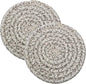 Round Drink Coasters Cotton Woven Absorbent Bar Coasters Housewarming Gift by PPhtony