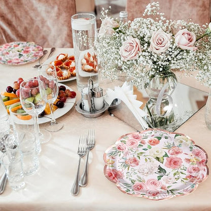 WRAPAHOLIC 25Pcs Floral Paper Plates - Image 5