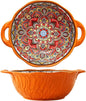 2 Pack Boho Ceramic Serving Bowls by XKXKKE