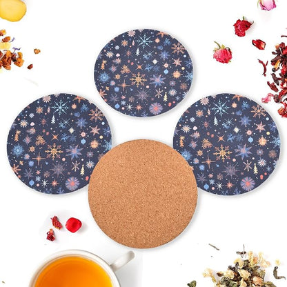 Merry Christmas Multicolored Snowflakes Absorbent Coaster - Image 6