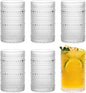 Moretoes Vintage Glassware, 12 Oz Hobnail Drinking Glasses Set of 6 | Clear by Moretoes