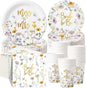 Pickmesh 250 Pcs Wildflower Bridal Shower Decorations Floral Miss to Mrs Plates by Pickmesh