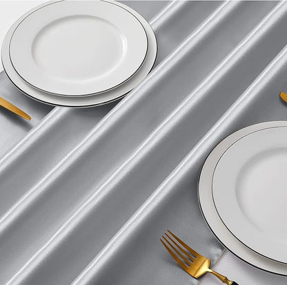 Manyshofu Silver Satin Table Runner 12x108 - Image 3