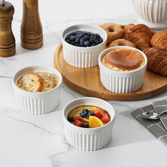 MALACASA Ramekins 10 oz Oven Safe, Porcelain Creme Brulee Ramekins Pudding - Image 8