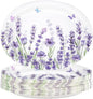 50 Pcs Lavender Oval Paper Plates Large 10" x 12" Spring Purple Lavender Floral Plates Disposable Heavy Duty Butterfly Flower Plates for Wedding Purple Baby Shower Lavender Birthday Party Decorations
