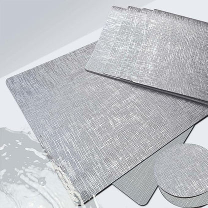 Elegant Placemats and Coasters Set 6, Vinyl Washable Place Mats by Unknown
