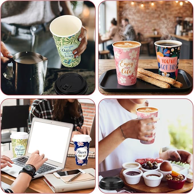 50 Pack 16 oz Disposable Coffee Cups - Image 4