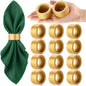 LemonRoad 12 Set Gold Napkin Rings Boho Wedding Wooden Napkin Holders Round by Unknown