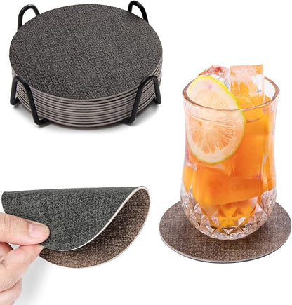 Faux Leather Drink Coasters by Chitomars