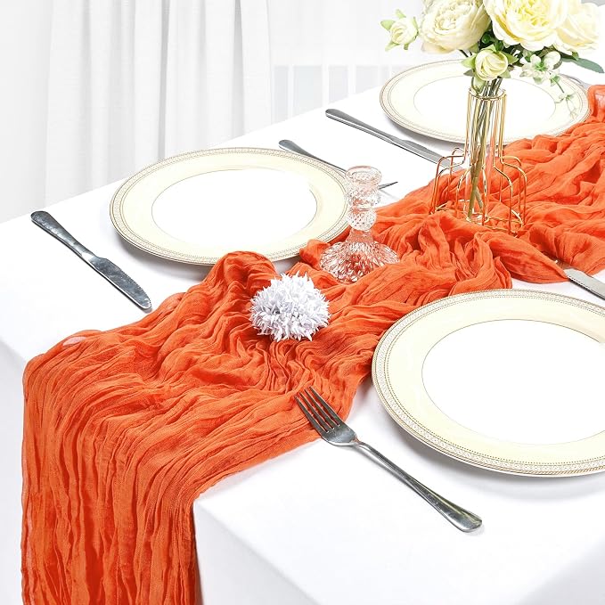 10 Pack Orange Cheesecloth Table Runner 9Ft Spring Gauze Cheese Cloth Table - Image 4