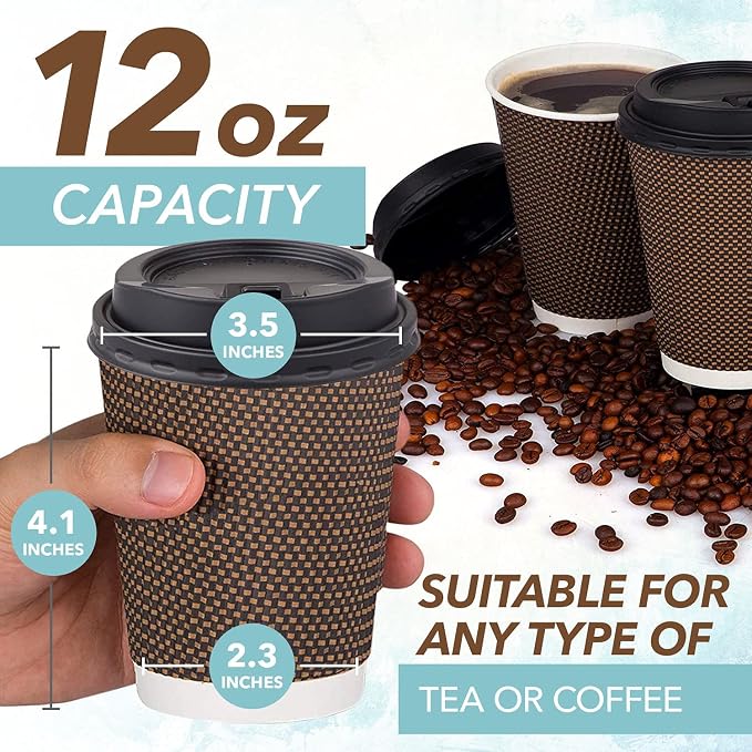 Promora Brown Disposable Coffee Cups - Image 2