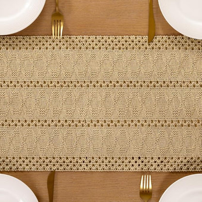 Boho Table Runner Summer Farmhouse Rustic Dining Dresser Scarf Home Decor | - Image 5