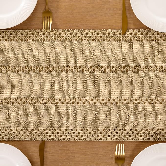 Boho Table Runner Summer Farmhouse Rustic Dining Dresser Scarf Home Decor | - Image 5