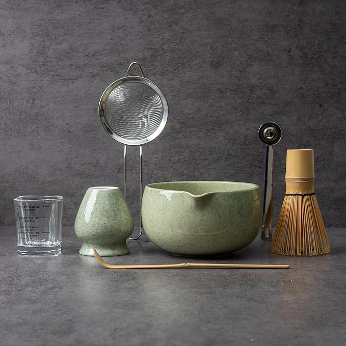 YIBO Matcha Whisk Set With Bowl, Ceramic Matcha Making Kit Includes Bamboo Whisk by YIBO