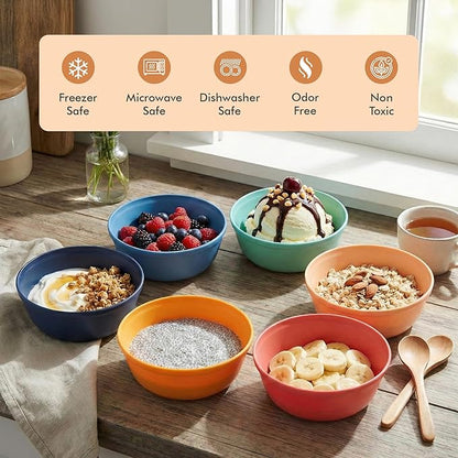 MASTERCOOK Plastic Bowls Set of 6 – 15oz Multipurpose Deep Plates Salad and - Image 4