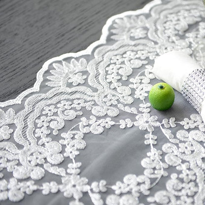 SUTAVIA Lace Patio Table Runner Embroidered Dresser Scarf, Classic Rectangular - Image 5