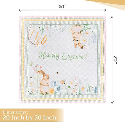 Maison d' Hermine Cloth Napkins Set of 4 100% Cotton Everyday Reusable Square Napkins Cloth Washable Dinner Party Wedding Restaurant Valentines Day Decorations Spring/Summer (Easter Dew, 20" x 20")