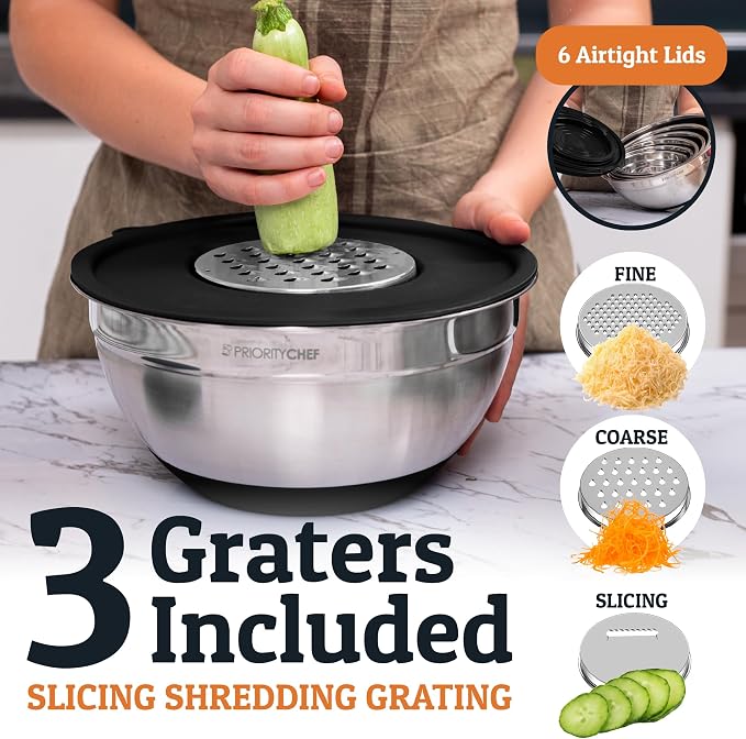 6pc Stainless Steel Mixing Bowls - Image 3
