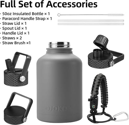 BJPKPK 50oz Large Insulated Water Bottle, Stainless Steel Water Jug | - Image 3