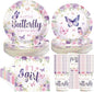 250 Pcs Butterfly Baby Shower Decorations, Serves 50 | A Little Butterfly is on by Greencian