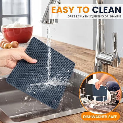 Silicone Trivet Mats 4 Heat Resistant Pot Holders Multipurpose Non-Slip Hot Pads - Image 6