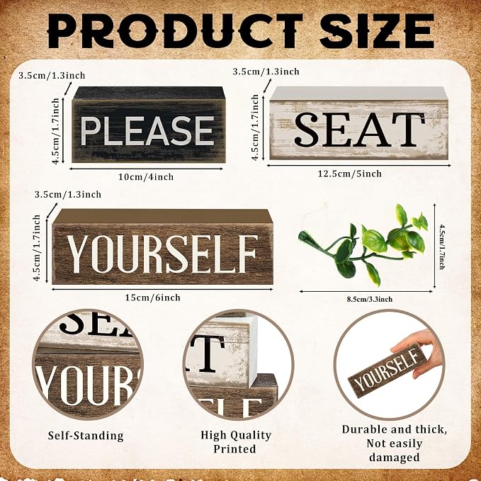 Moucuny 4 Pcs Bathroom Shelf Decor Farmhouse Bathroom Decor and Accessories - Image 3