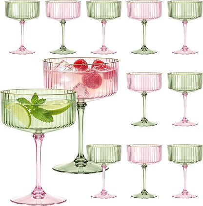 12PCS Plastic Martini Glasses, Unbreakable Reusable Champagne Coupe, Removable by Unknown