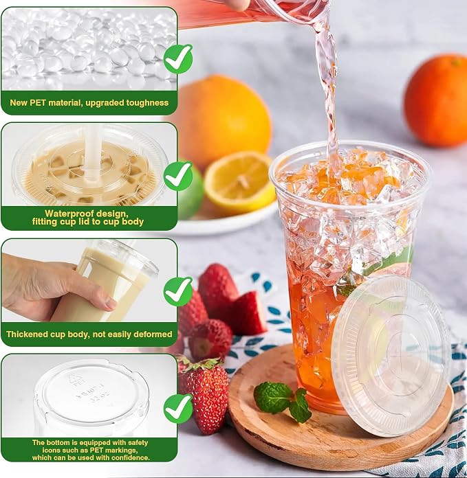 Charmount 32 oz 50 Sets Clear Plastic Cups - Image 4