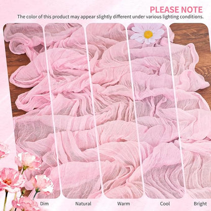 30 Pack Cheesecloth Table Runner 10FT Light Pink Table Runner Boho Gauze Cheese - Image 7