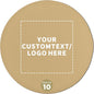10 Round Foam Bud Coasters Pack, 4 inch - Customizable Text, Logo - PU Foam, Party Favor - Khaki